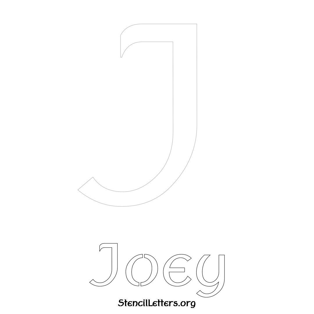 Joey printable name initial stencil in Ancient Lettering