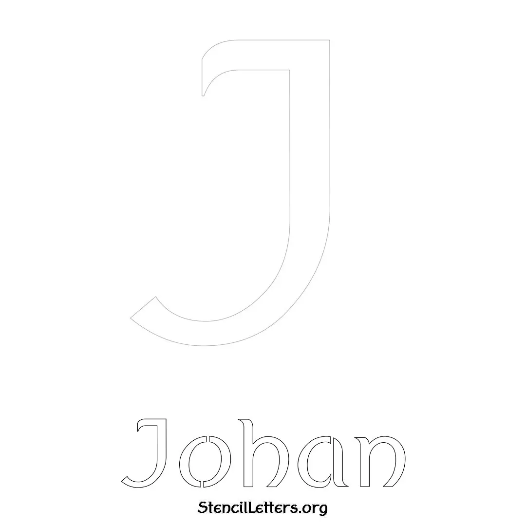 Johan Free Printable Name Stencils with 6 Unique Typography Styles and Lettering Bridges