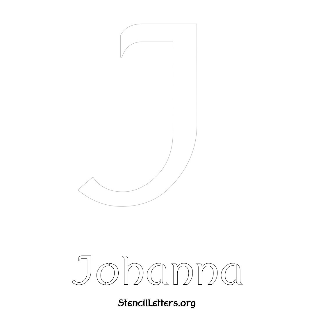 Johanna printable name initial stencil in Ancient Lettering
