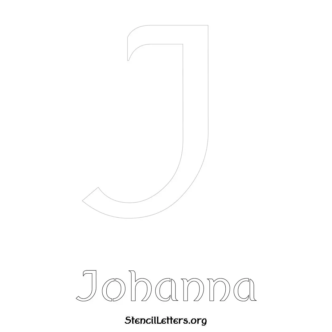 Johanna Free Printable Name Stencils with 6 Unique Typography Styles and Lettering Bridges