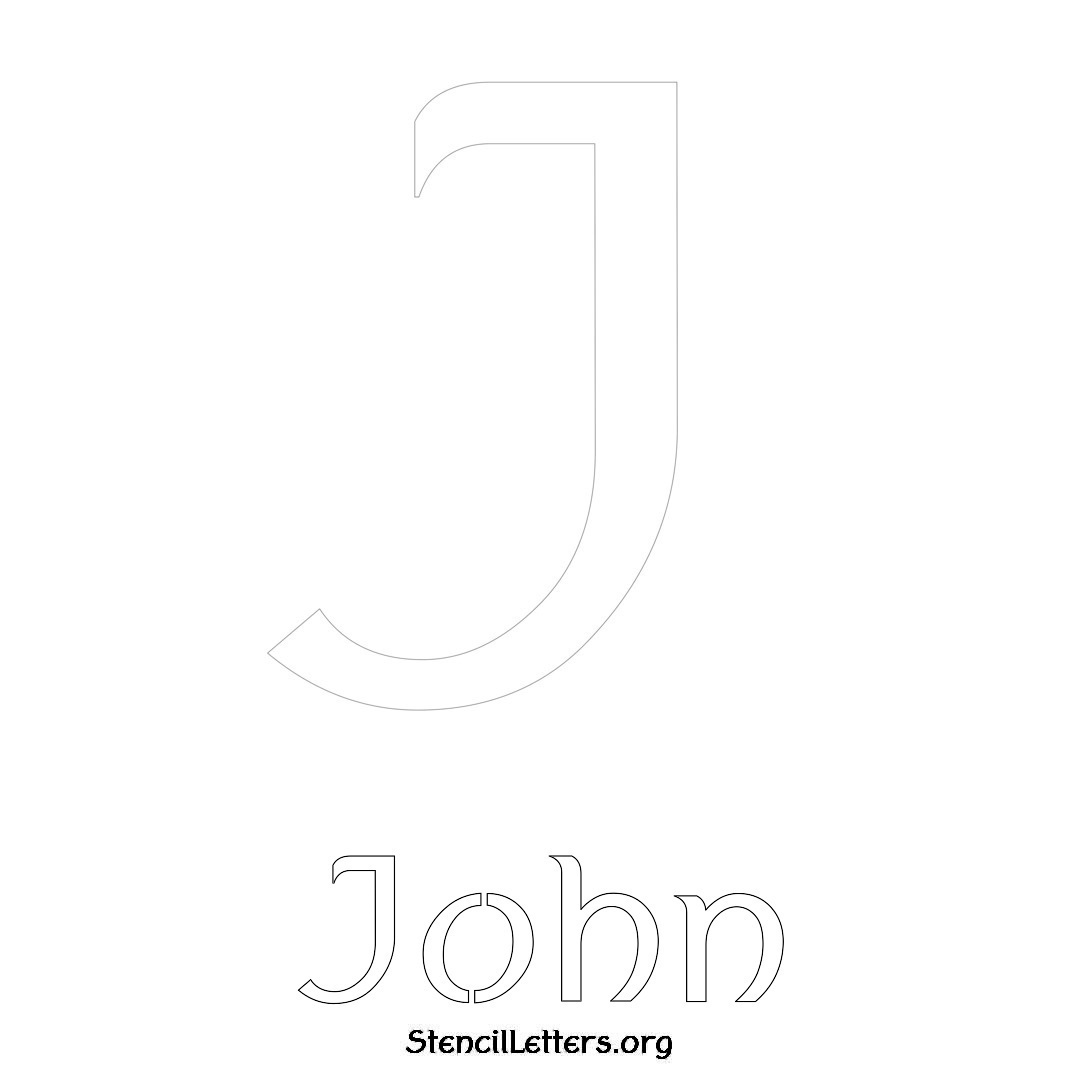 John printable name initial stencil in Ancient Lettering