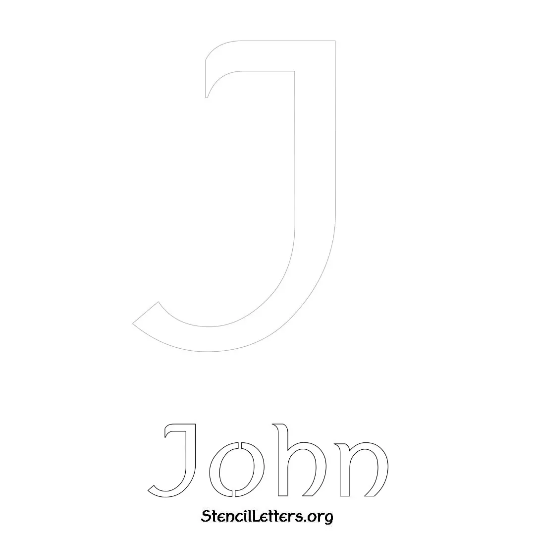 John Free Printable Name Stencils with 6 Unique Typography Styles and Lettering Bridges