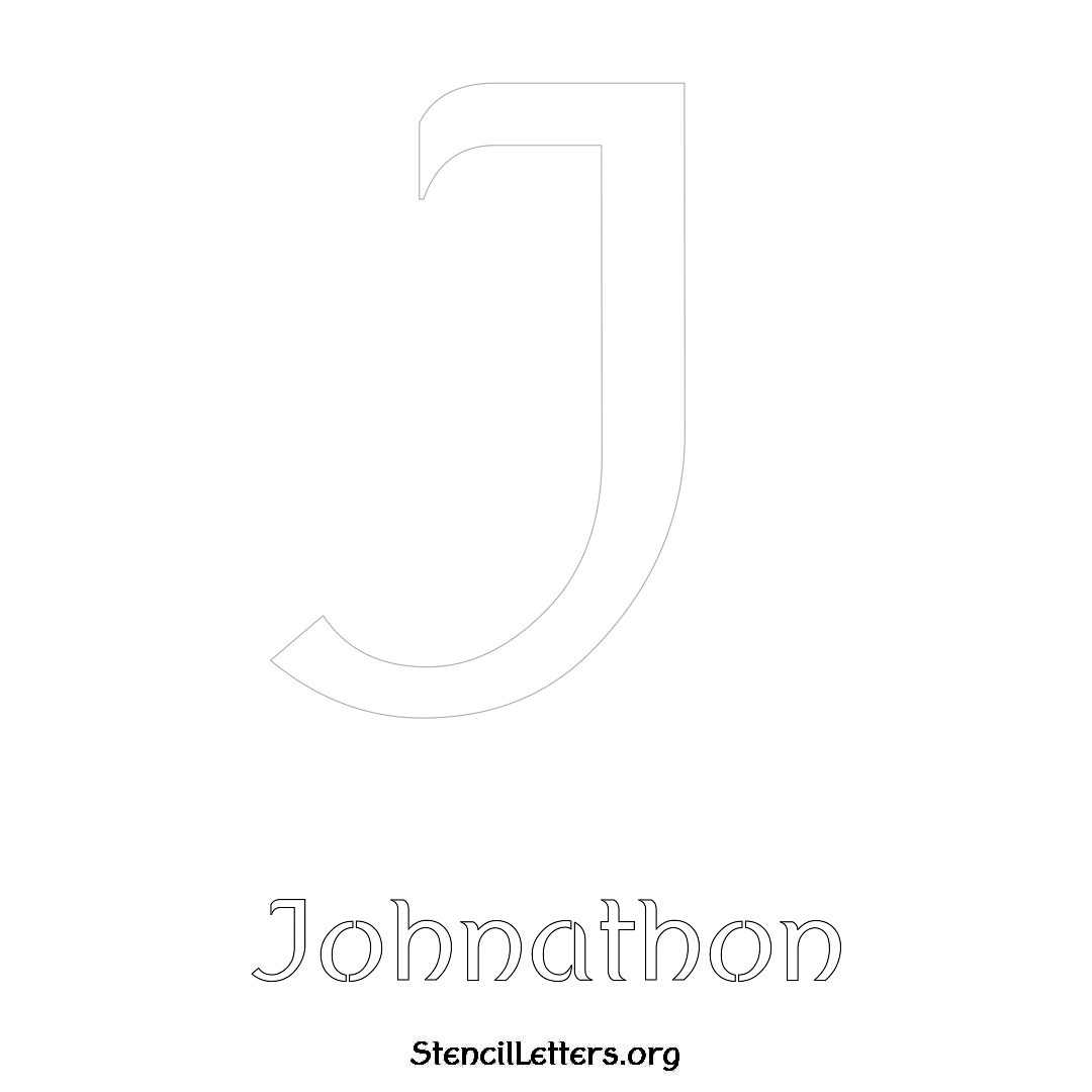 Johnathon printable name initial stencil in Ancient Lettering
