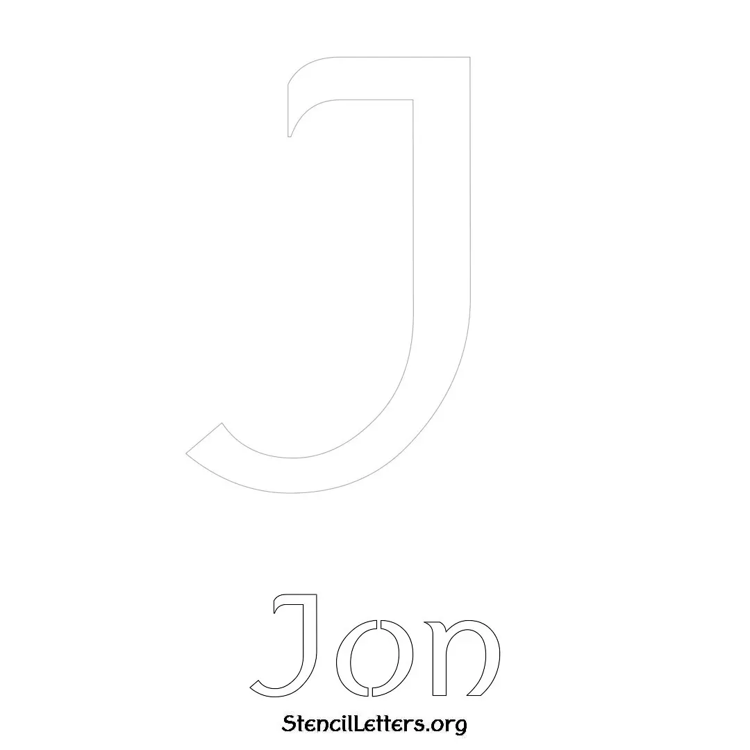Jon Free Printable Name Stencils with 6 Unique Typography Styles and Lettering Bridges