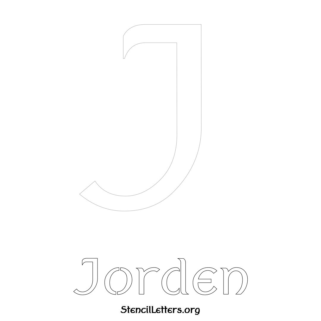 Jorden printable name initial stencil in Ancient Lettering