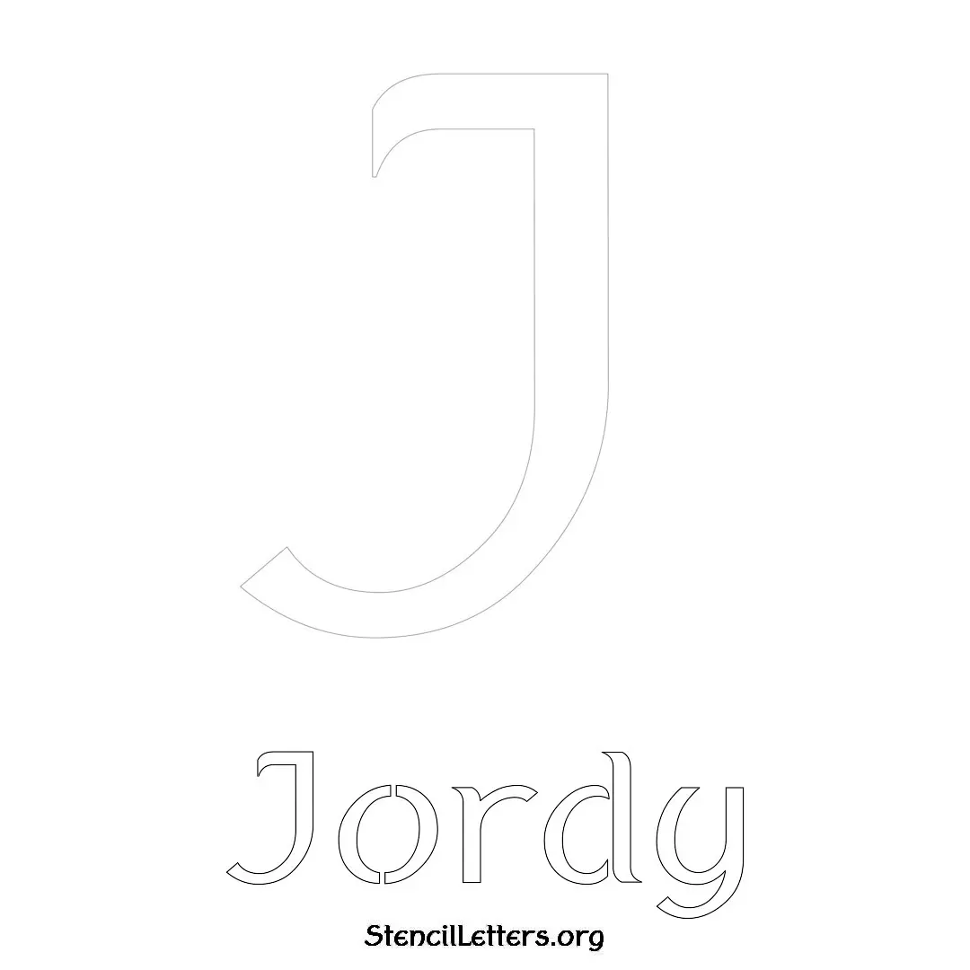 Jordy Free Printable Name Stencils with 6 Unique Typography Styles and Lettering Bridges