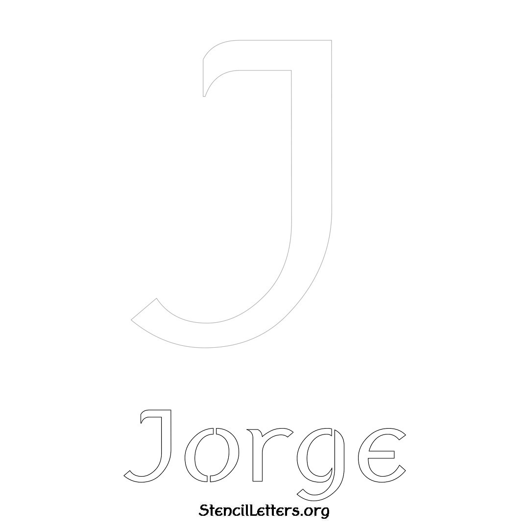 Jorge printable name initial stencil in Ancient Lettering