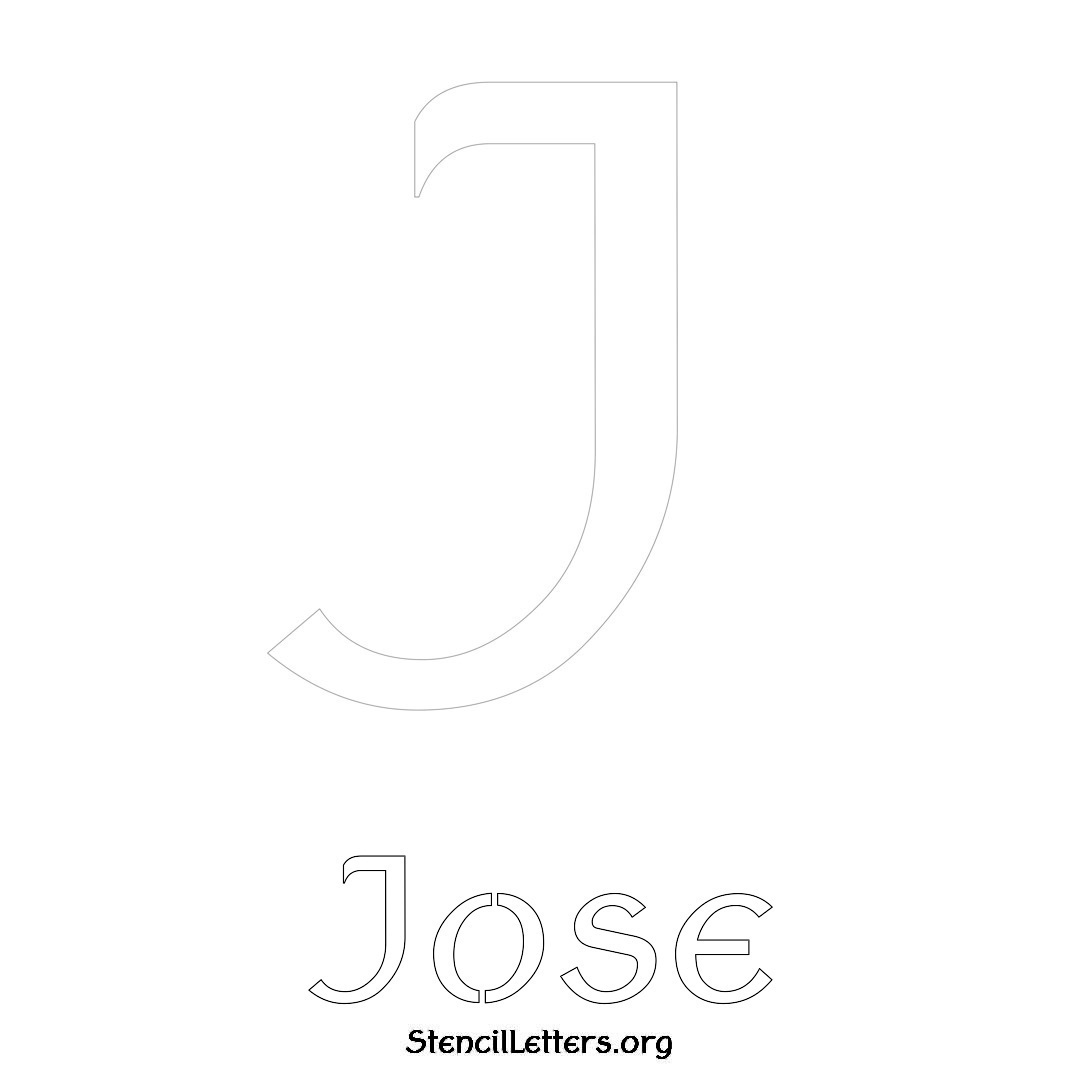 Jose printable name initial stencil in Ancient Lettering