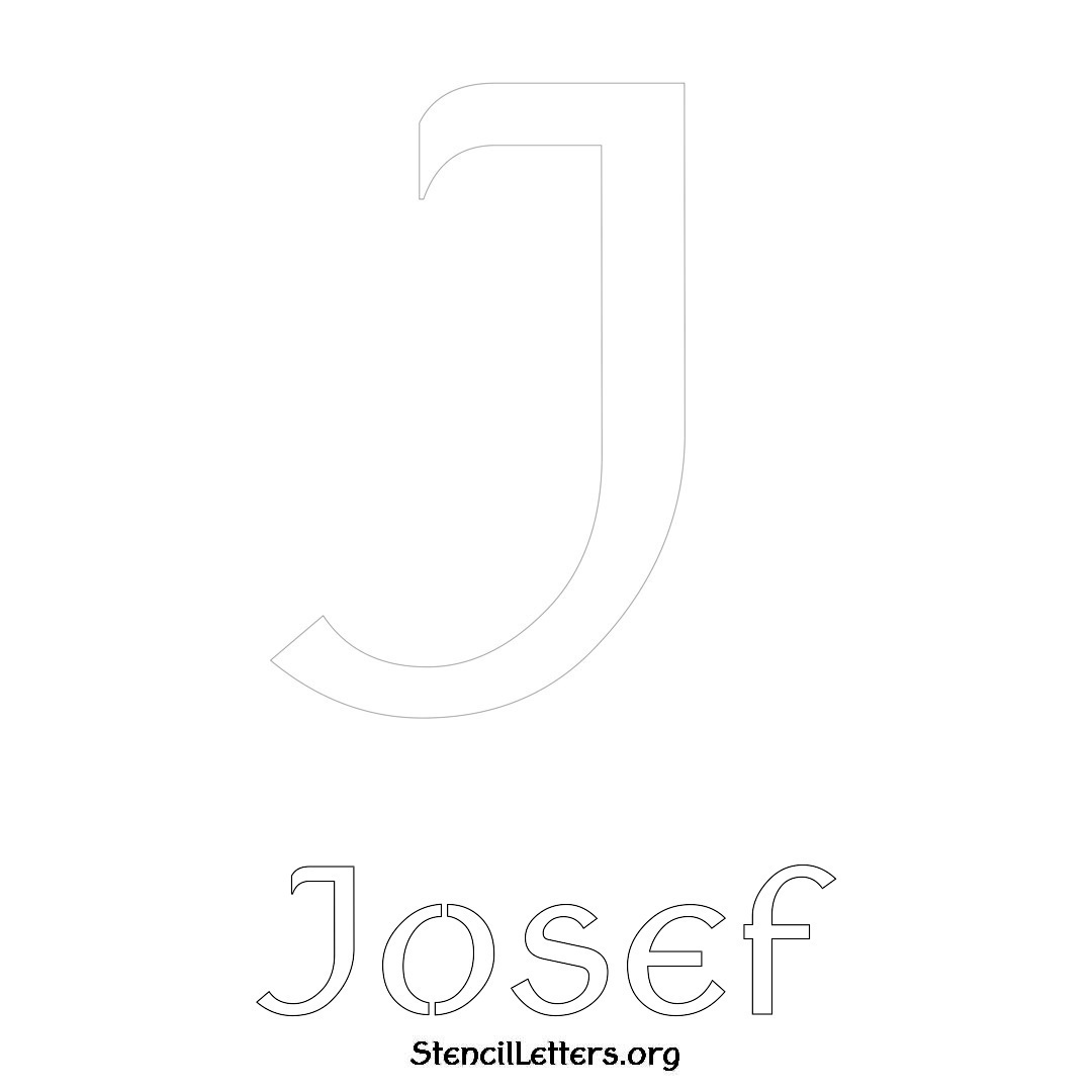 Josef printable name initial stencil in Ancient Lettering