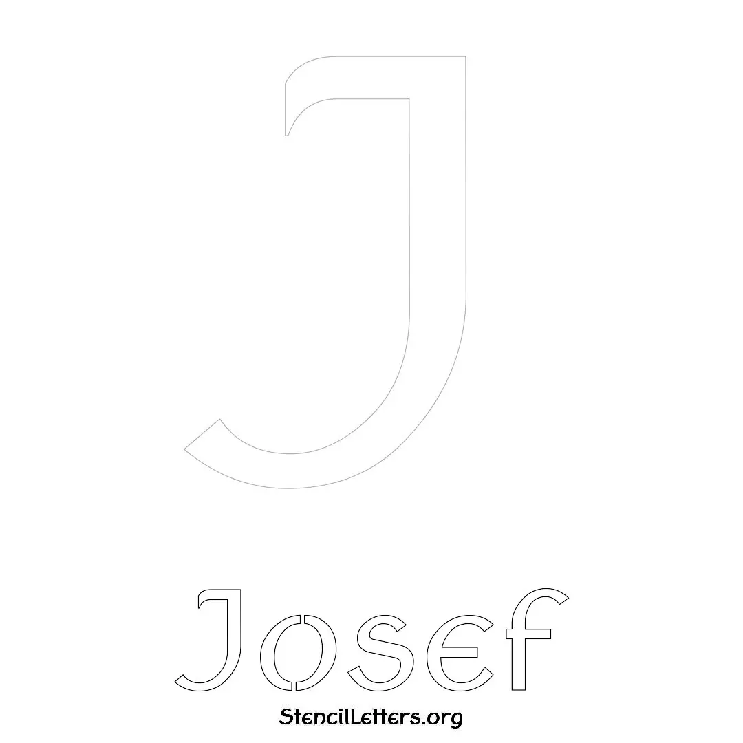 Josef Free Printable Name Stencils with 6 Unique Typography Styles and Lettering Bridges