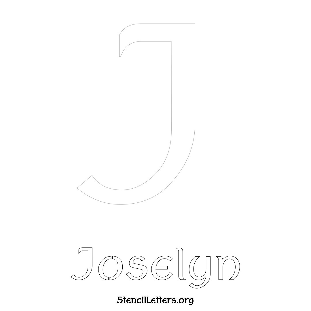 Joselyn printable name initial stencil in Ancient Lettering