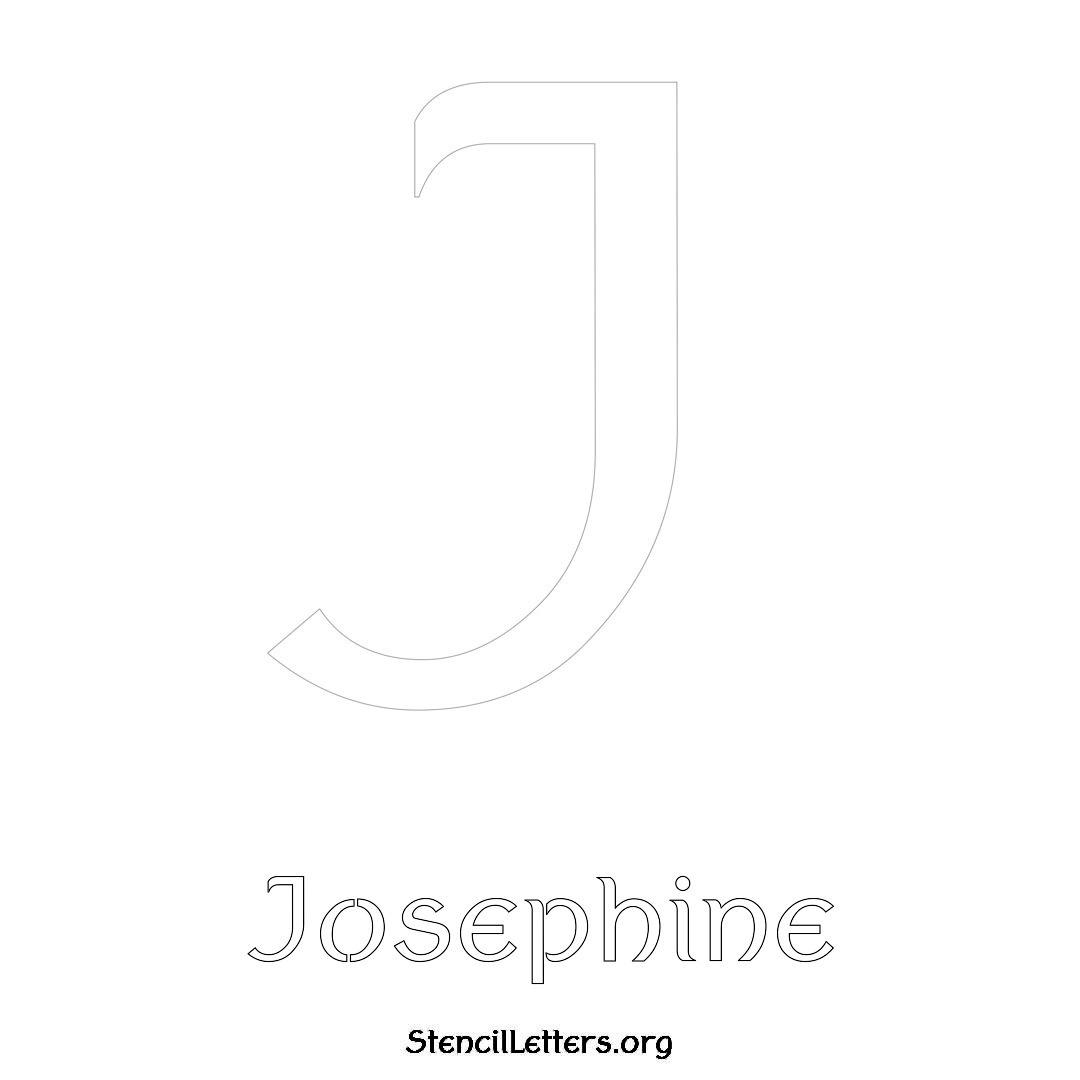 Josephine printable name initial stencil in Ancient Lettering