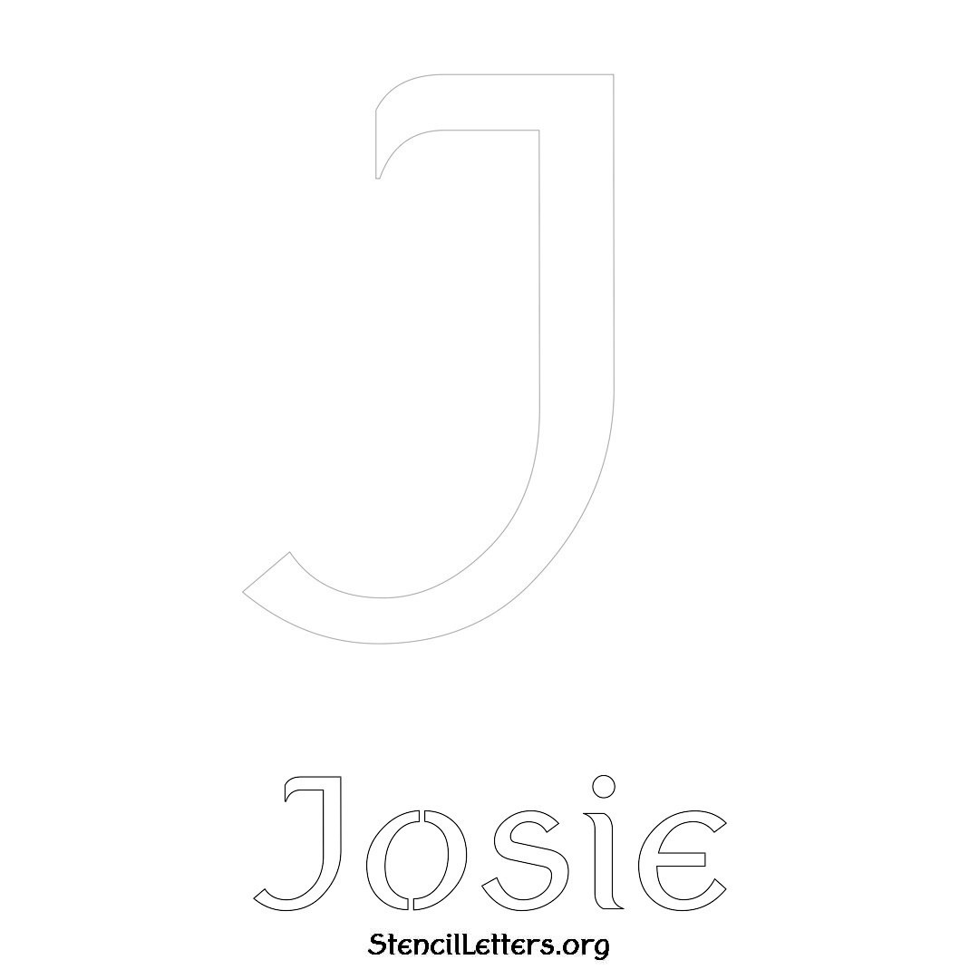 Josie printable name initial stencil in Ancient Lettering