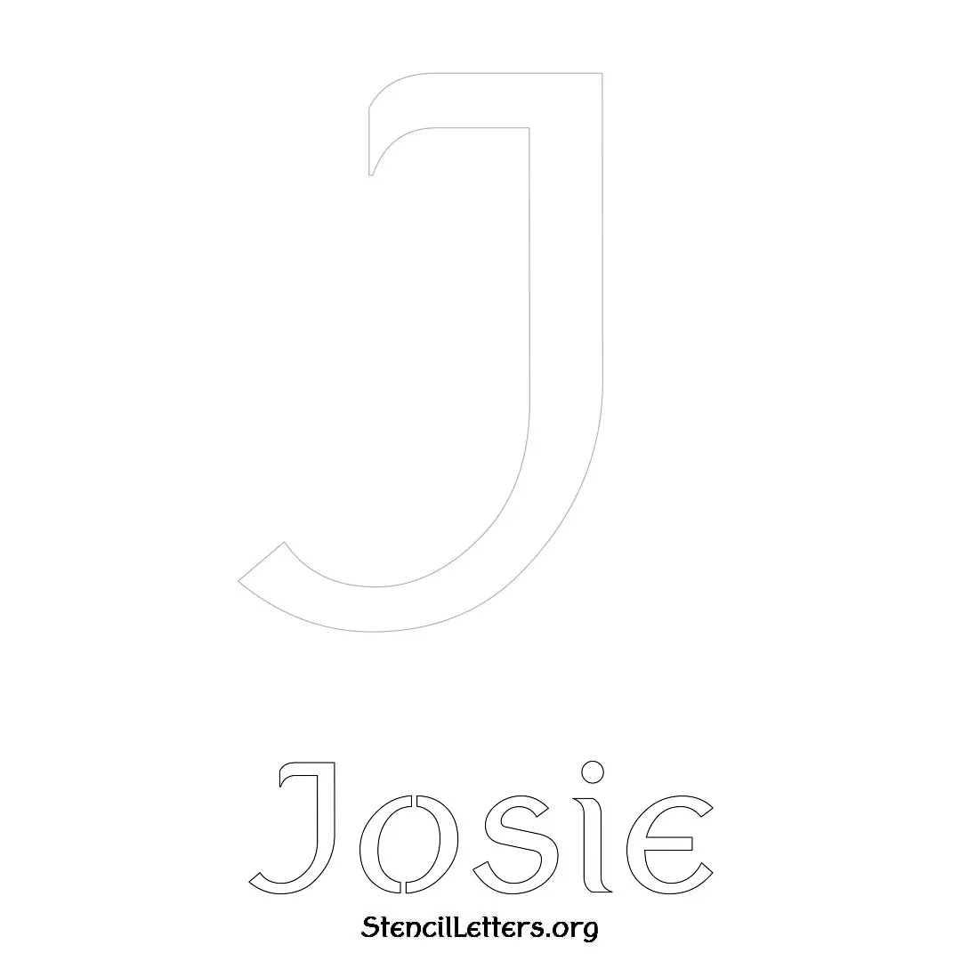 Josie Free Printable Name Stencils with 6 Unique Typography Styles and Lettering Bridges