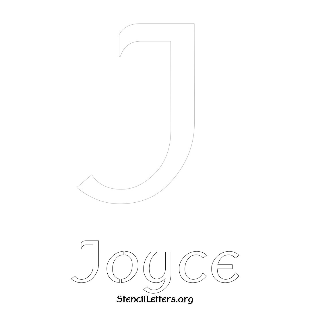 Joyce printable name initial stencil in Ancient Lettering
