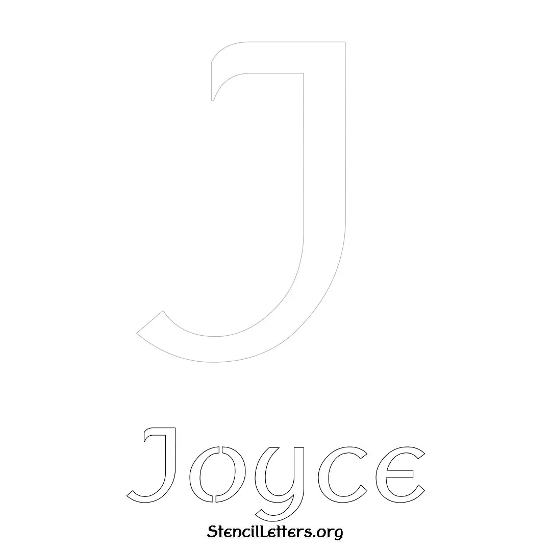 Joyce Free Printable Name Stencils with 6 Unique Typography Styles and Lettering Bridges