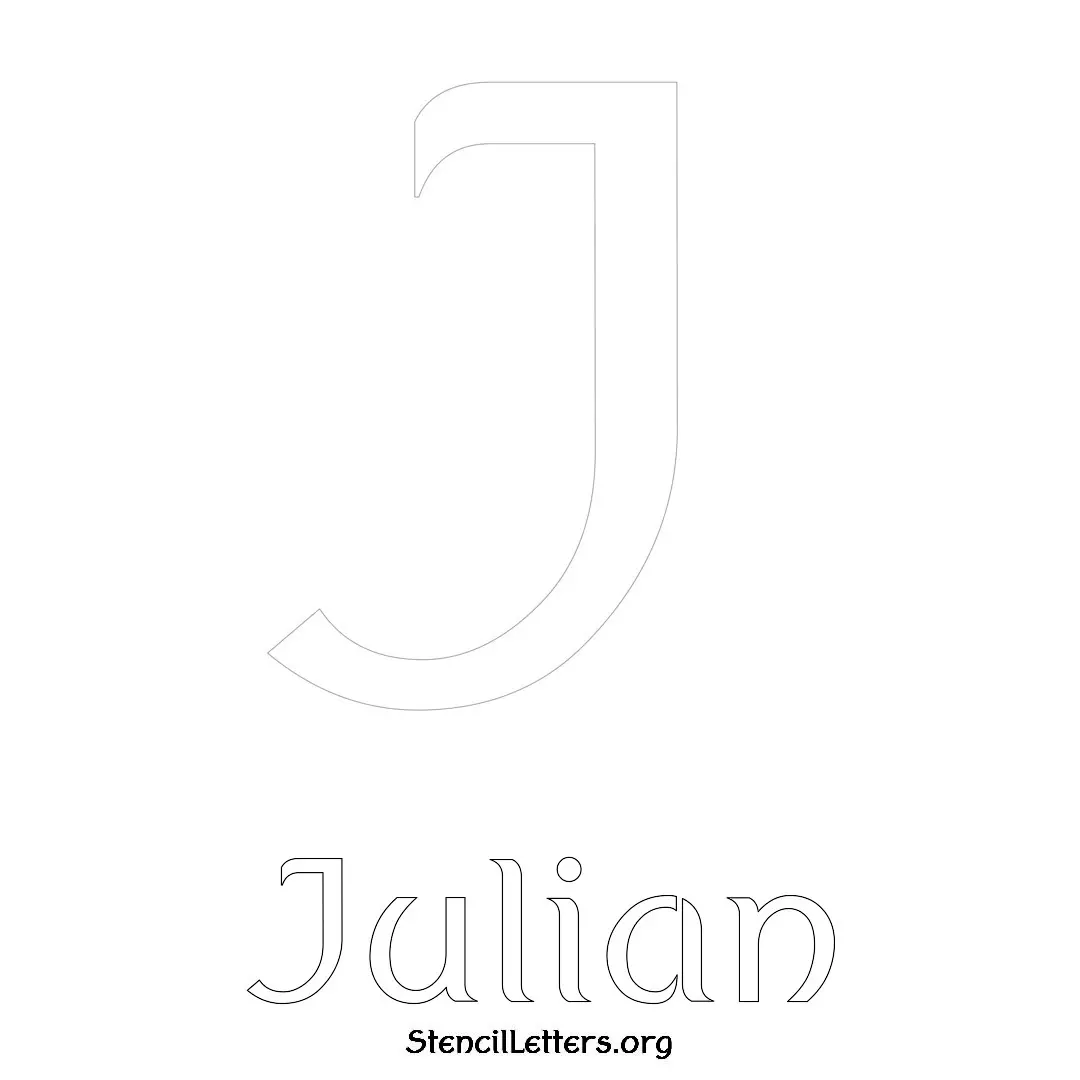 Julian Free Printable Name Stencils with 6 Unique Typography Styles and Lettering Bridges