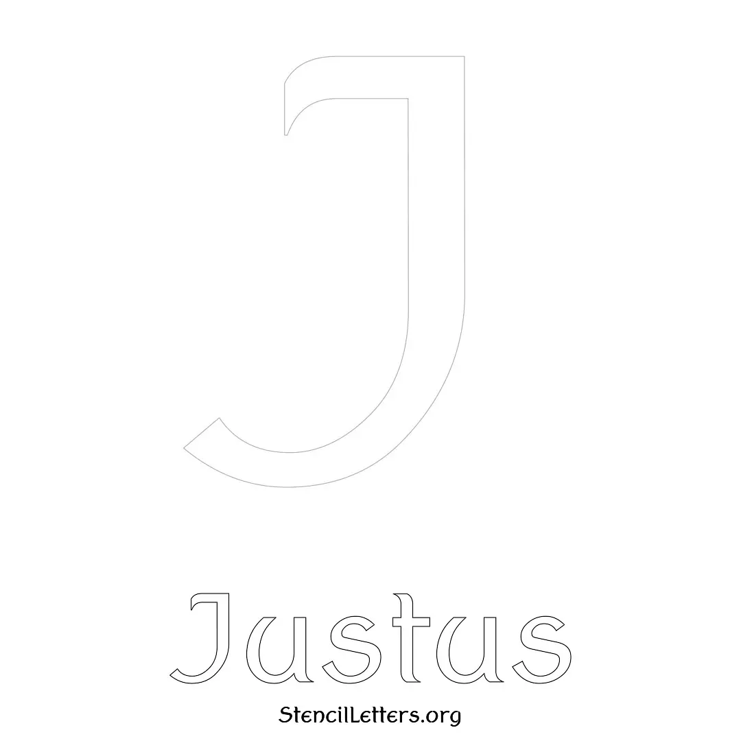 Justus Free Printable Name Stencils with 6 Unique Typography Styles and Lettering Bridges