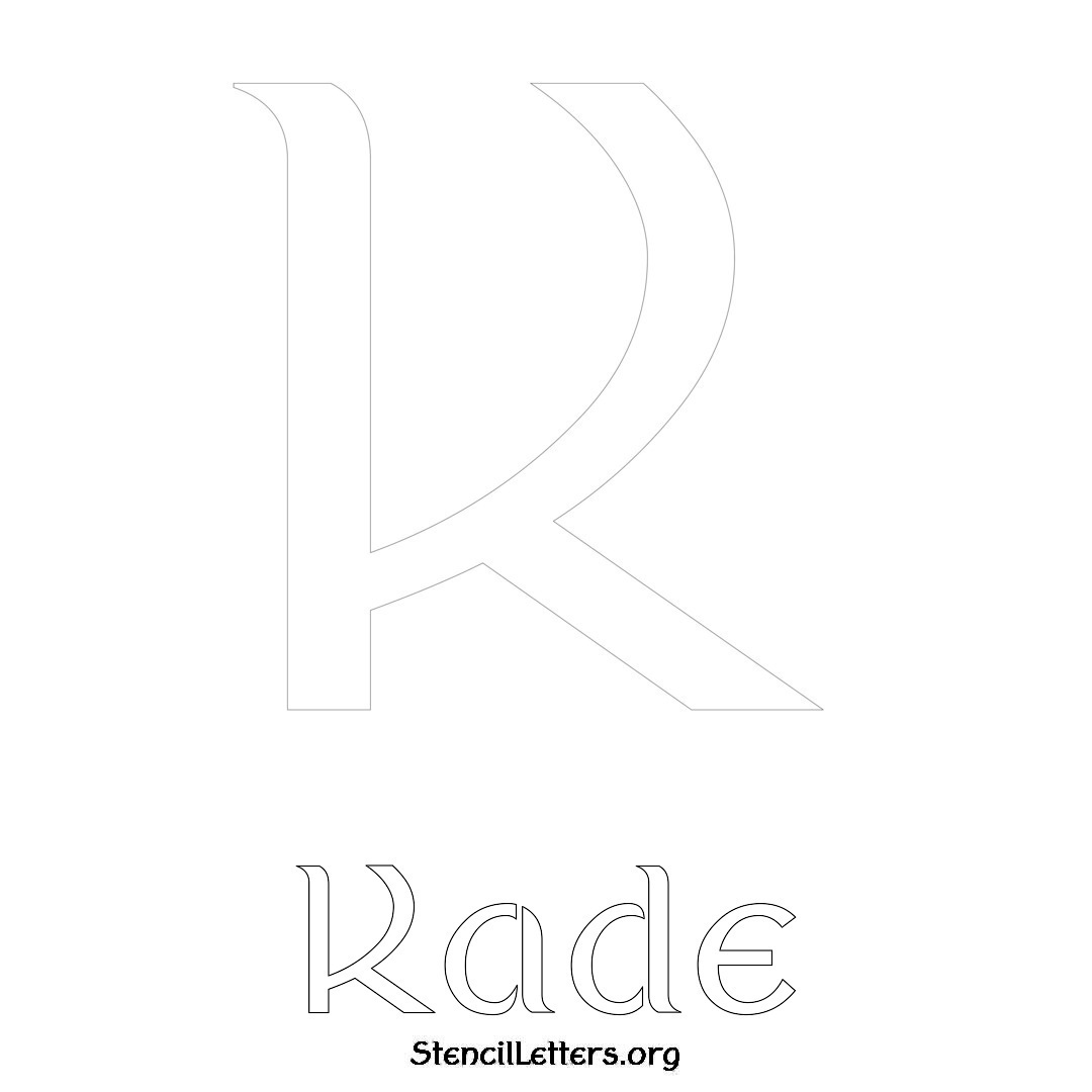 Kade printable name initial stencil in Ancient Lettering