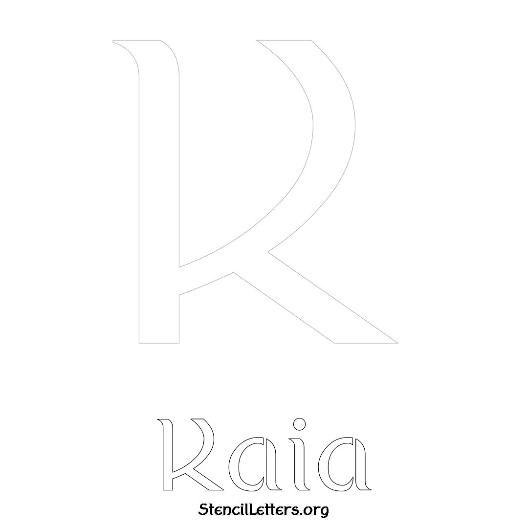 Kaia printable name initial stencil in Ancient Lettering