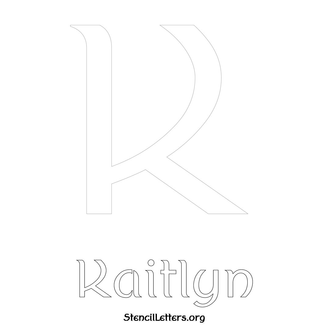 Kaitlyn printable name initial stencil in Ancient Lettering