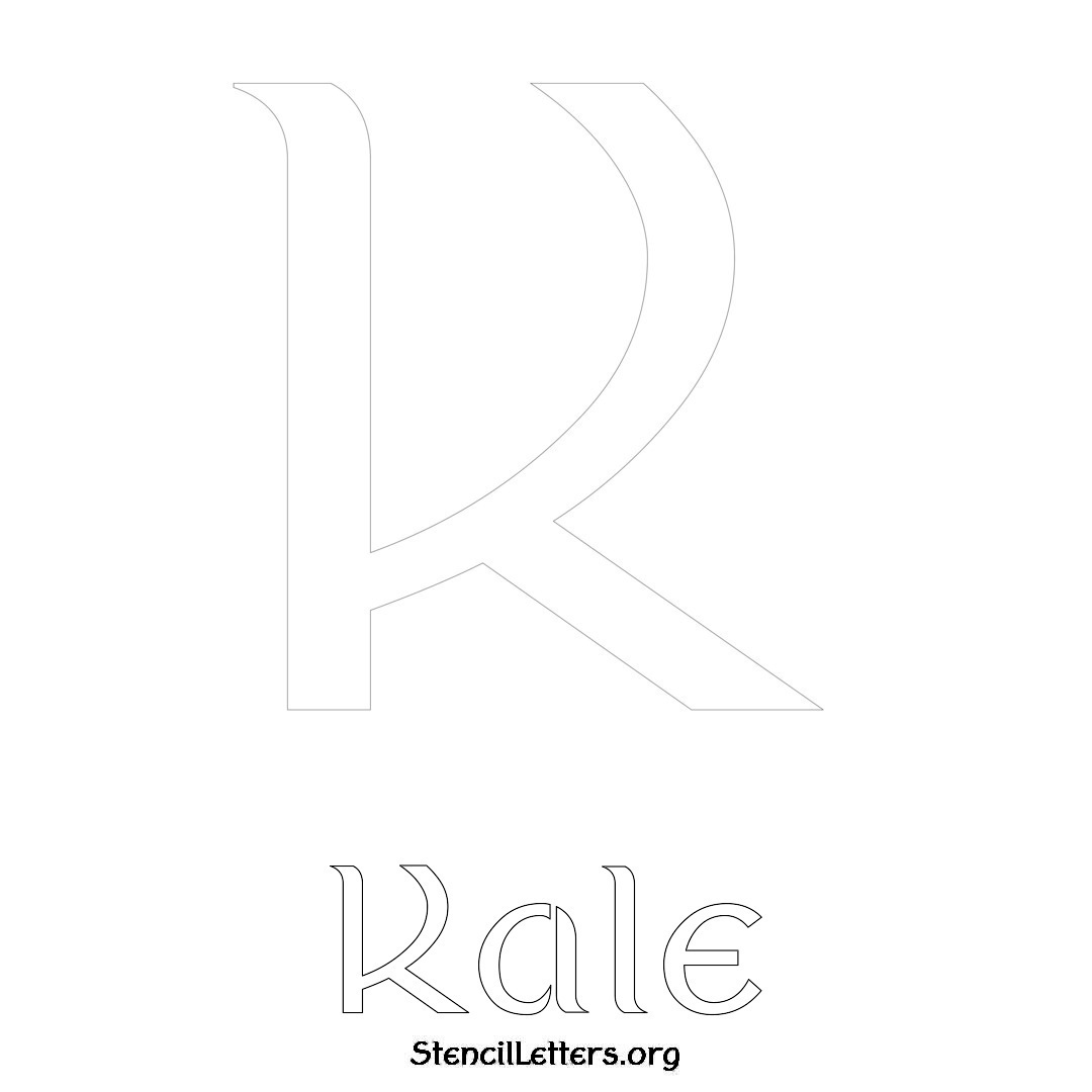 Kale printable name initial stencil in Ancient Lettering