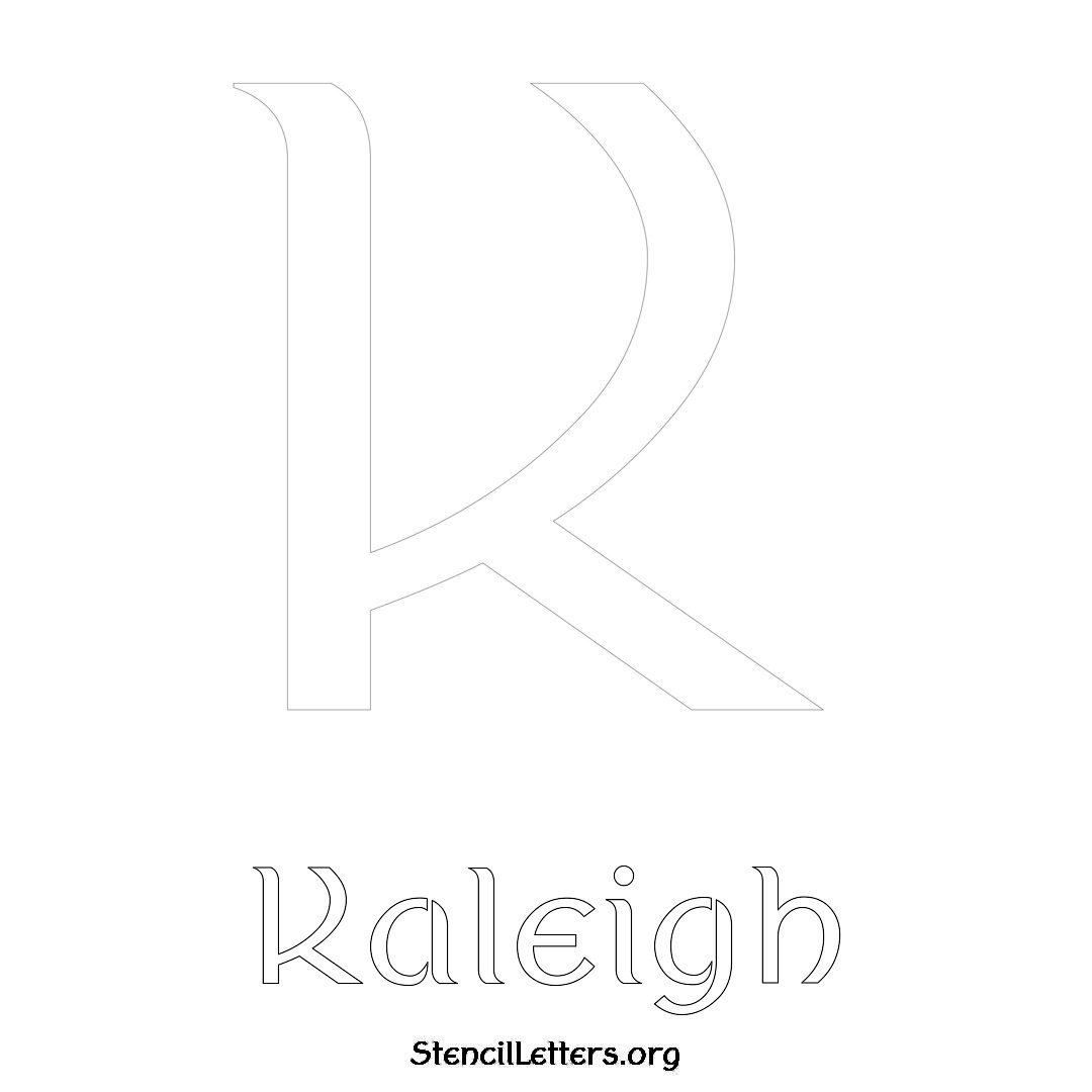 Kaleigh printable name initial stencil in Ancient Lettering