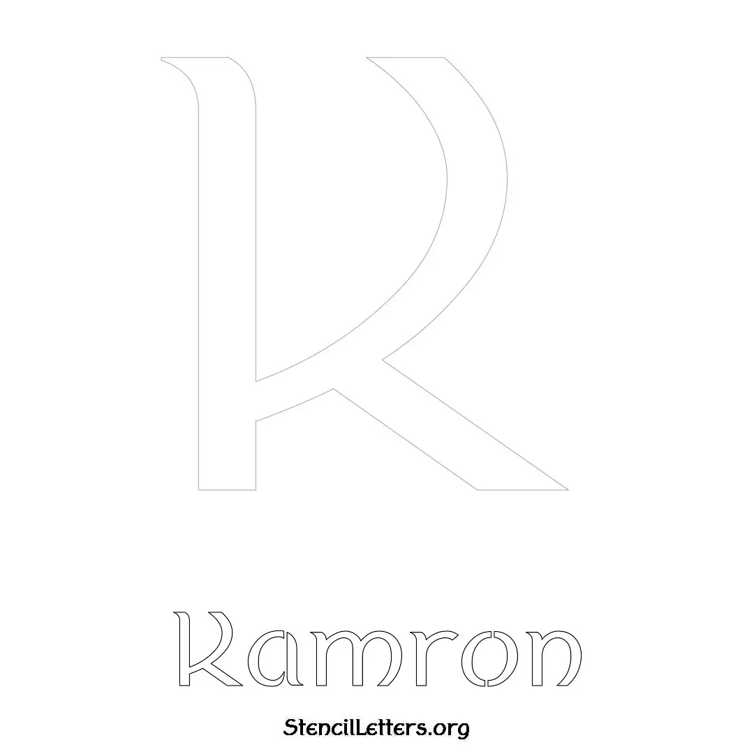 Kamron Free Printable Name Stencils with 6 Unique Typography Styles and Lettering Bridges