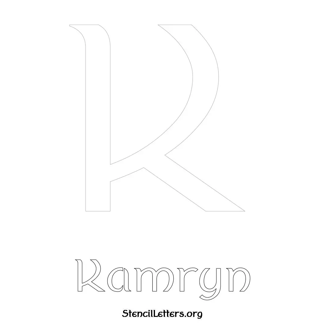 Kamryn Free Printable Name Stencils with 6 Unique Typography Styles and Lettering Bridges