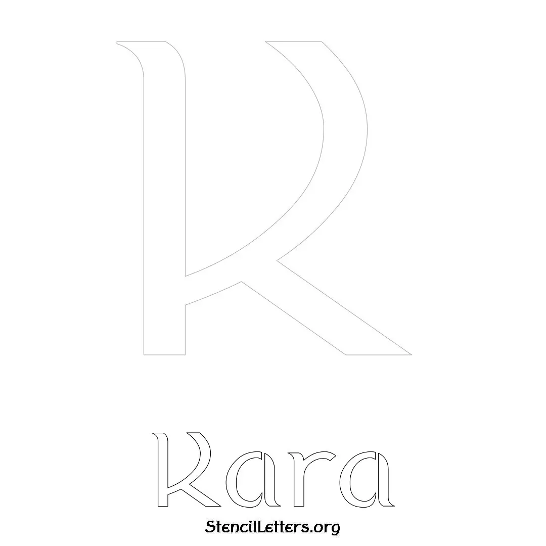 Kara Free Printable Name Stencils with 6 Unique Typography Styles and Lettering Bridges