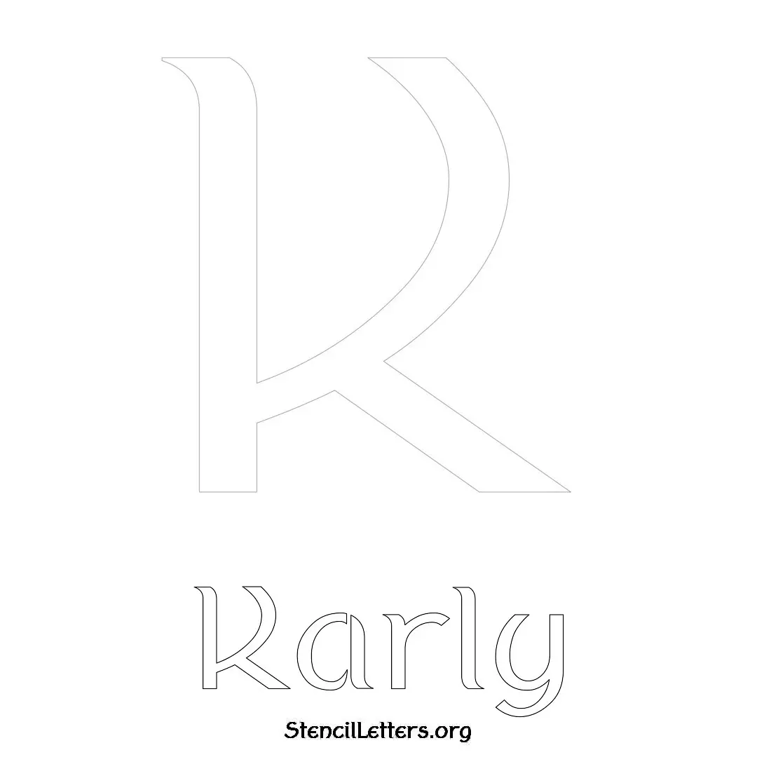Karly Free Printable Name Stencils with 6 Unique Typography Styles and Lettering Bridges