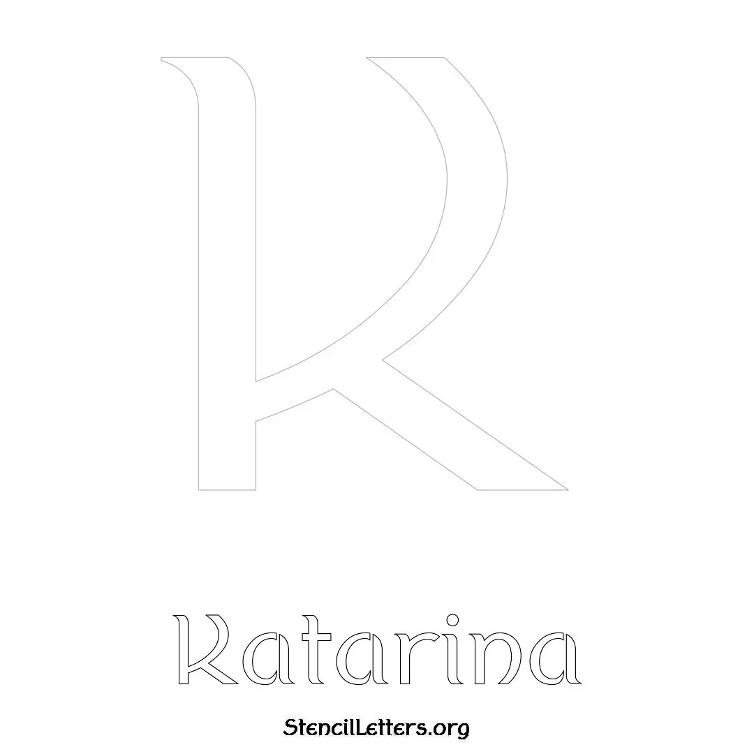 Katarina Free Printable Name Stencils with 6 Unique Typography Styles and Lettering Bridges