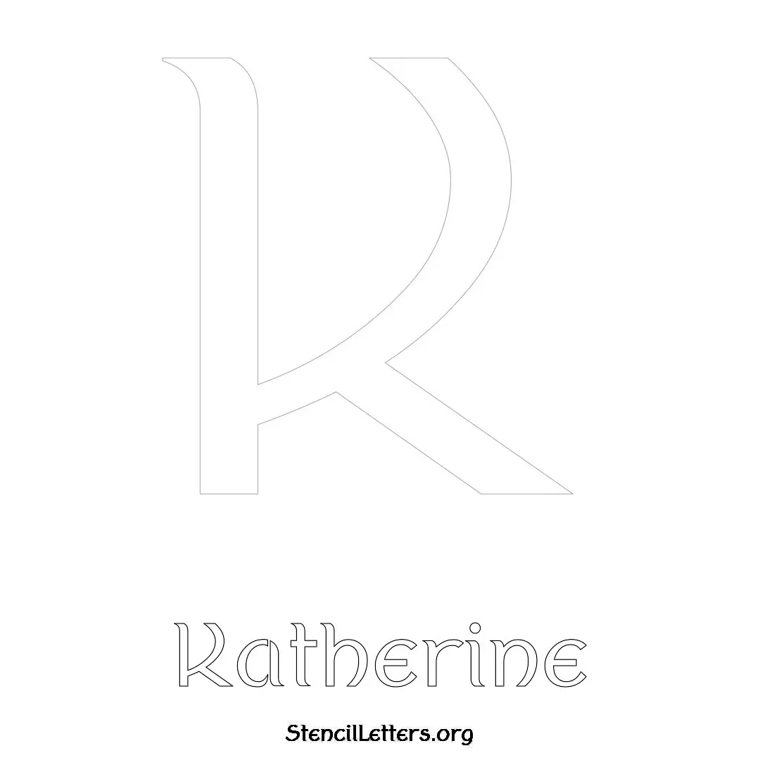 Katherine Free Printable Name Stencils with 6 Unique Typography Styles and Lettering Bridges