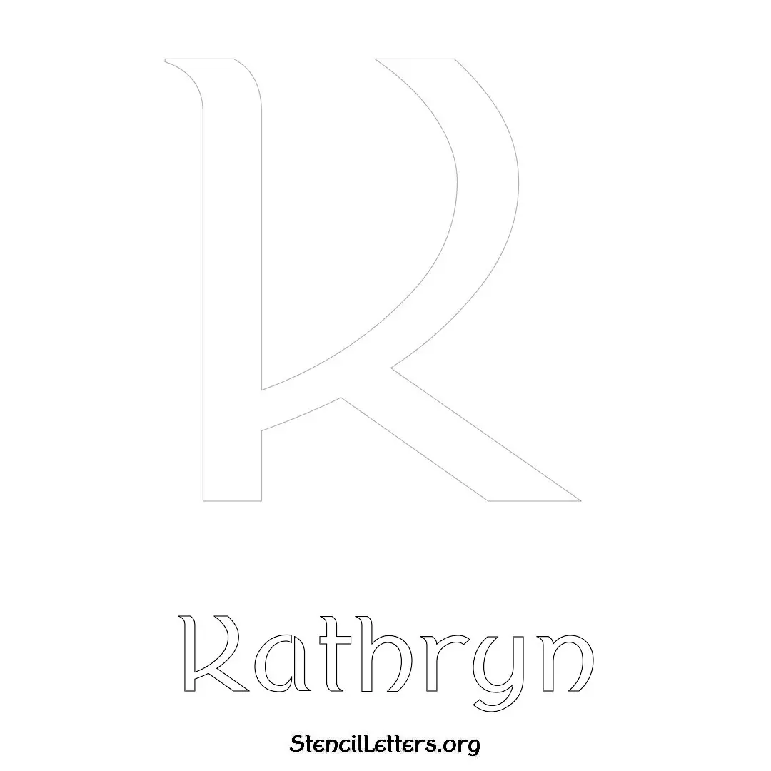 Kathryn Free Printable Name Stencils with 6 Unique Typography Styles and Lettering Bridges