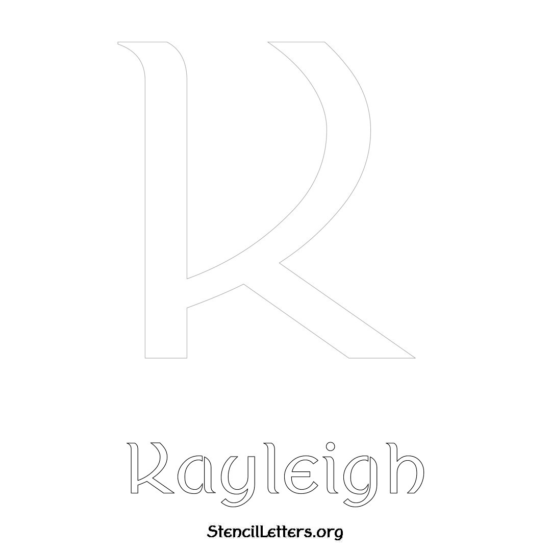 Kayleigh printable name initial stencil in Ancient Lettering