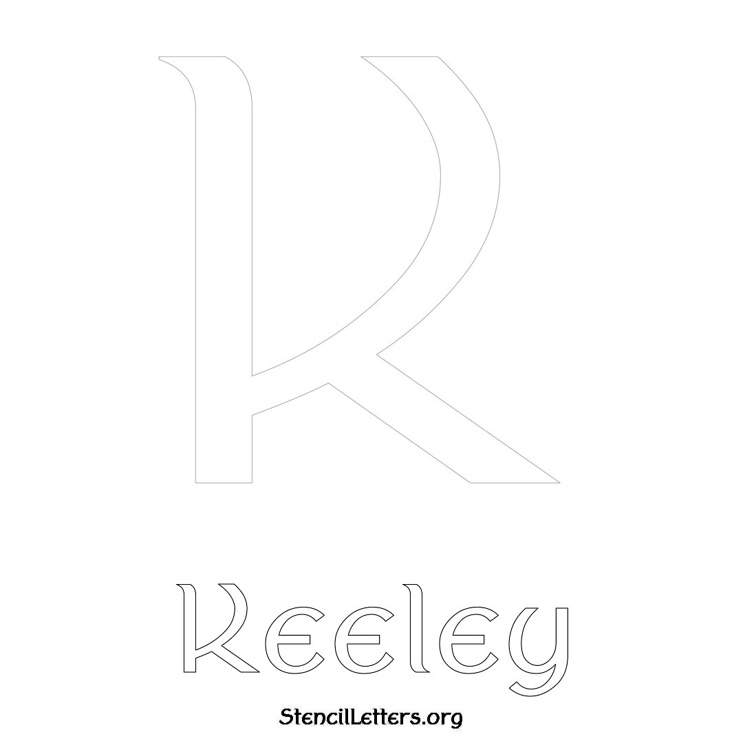 Keeley printable name initial stencil in Ancient Lettering