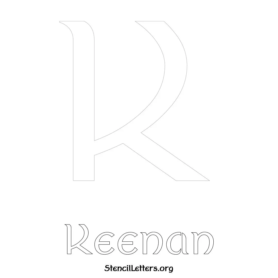 Keenan Free Printable Name Stencils with 6 Unique Typography Styles and Lettering Bridges