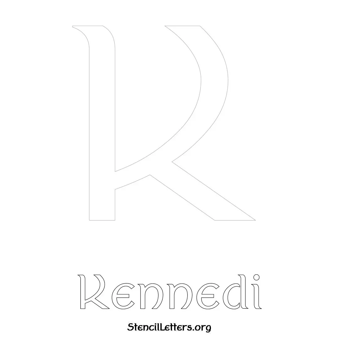 Kennedi Free Printable Name Stencils with 6 Unique Typography Styles and Lettering Bridges