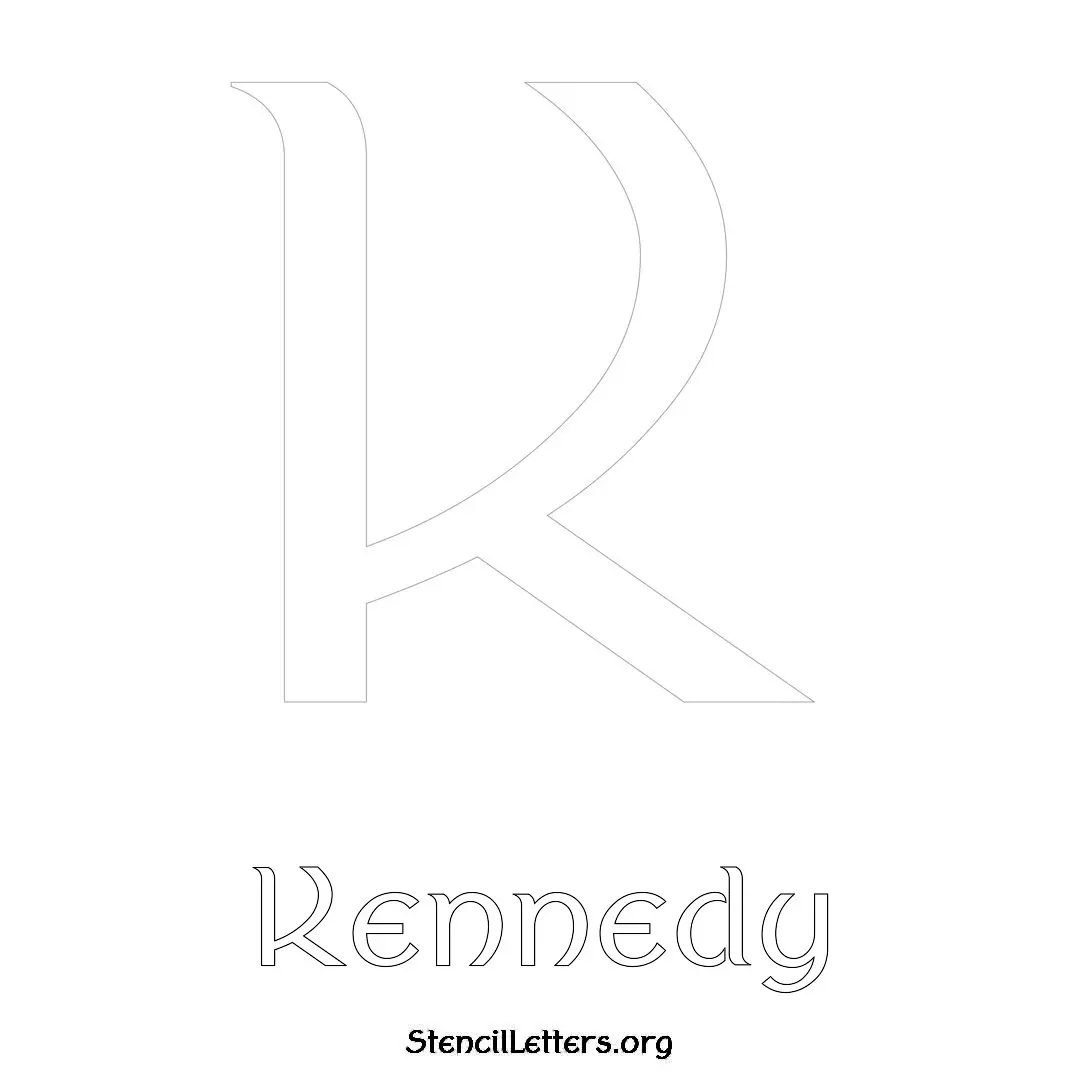 Kennedy Free Printable Name Stencils with 6 Unique Typography Styles and Lettering Bridges