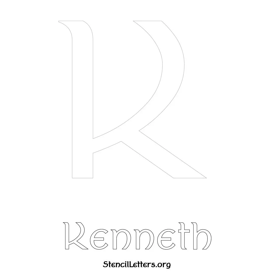 Kenneth Free Printable Name Stencils with 6 Unique Typography Styles and Lettering Bridges