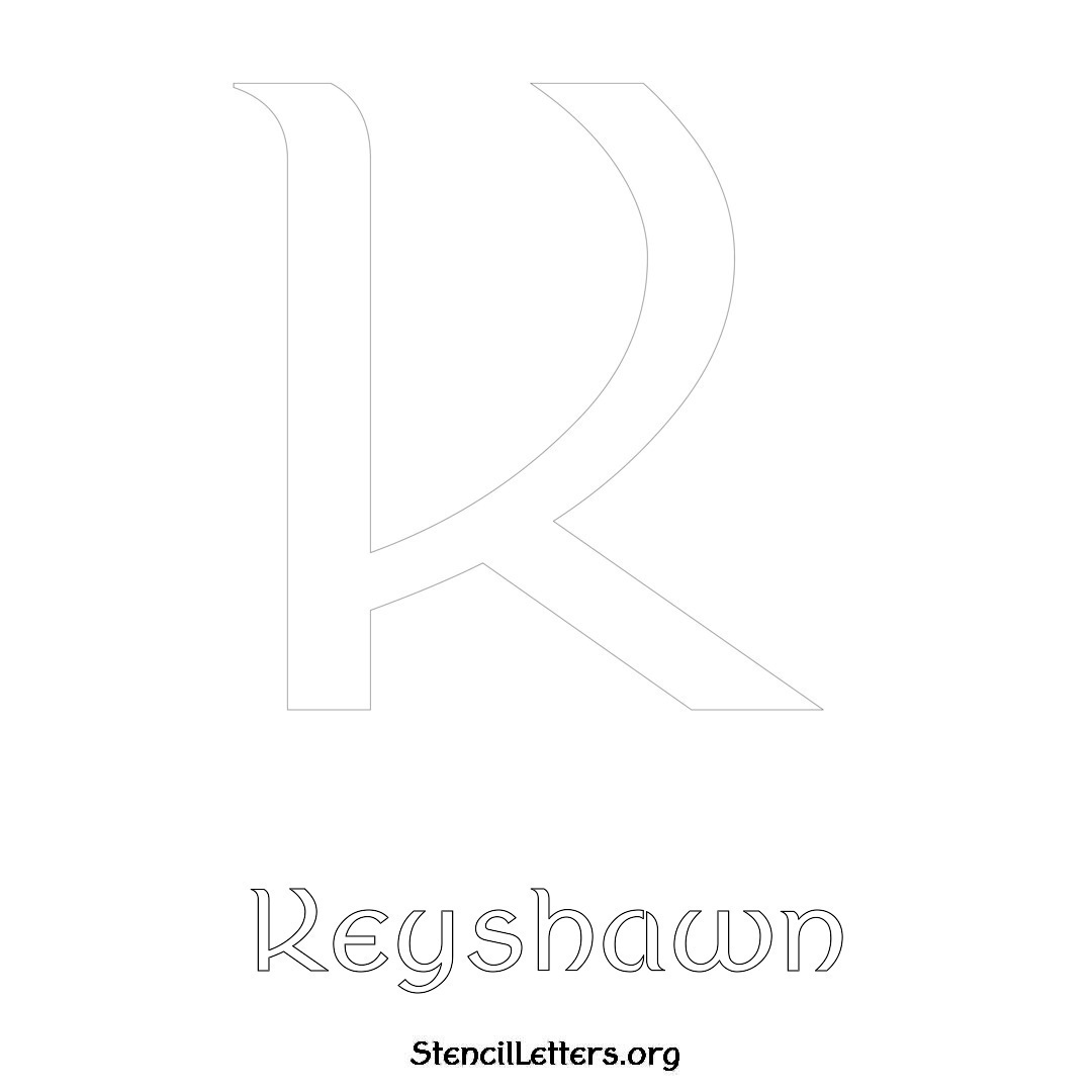 Keyshawn printable name initial stencil in Ancient Lettering