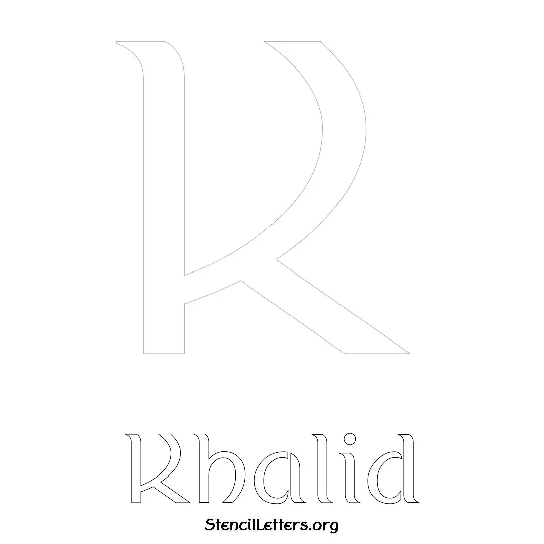 Khalid Free Printable Name Stencils with 6 Unique Typography Styles and Lettering Bridges