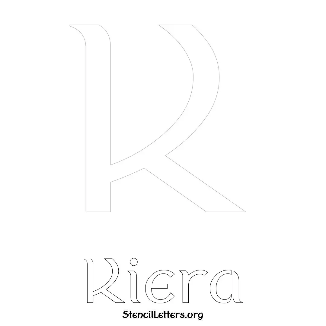 Kiera Free Printable Name Stencils with 6 Unique Typography Styles and Lettering Bridges