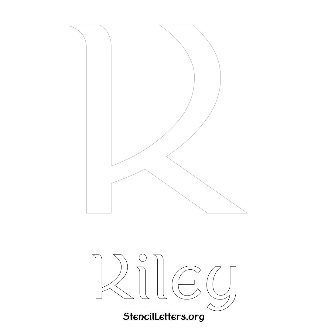 Kiley printable name initial stencil in Ancient Lettering