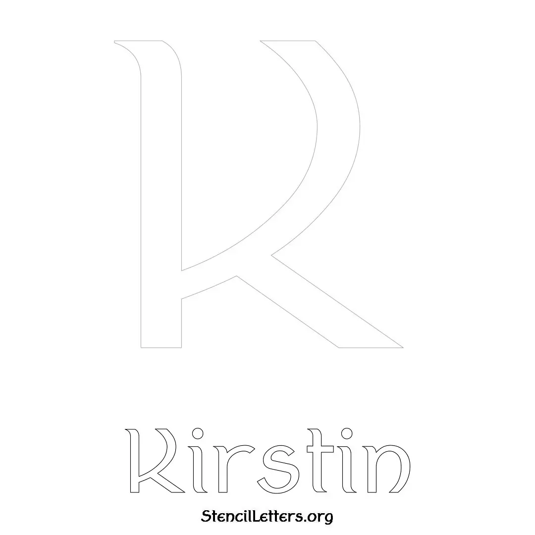 Kirstin Free Printable Name Stencils with 6 Unique Typography Styles and Lettering Bridges