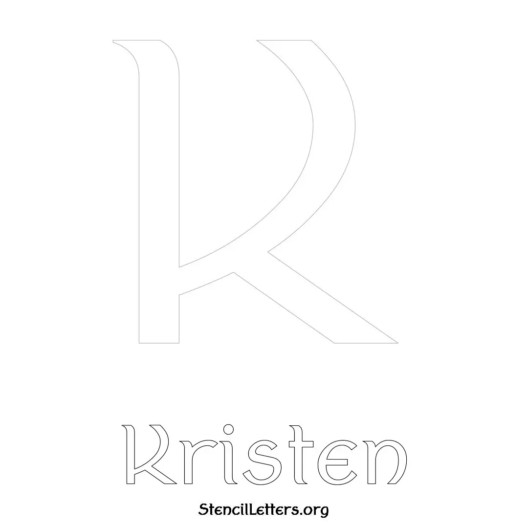 Kristen Free Printable Name Stencils with 6 Unique Typography Styles and Lettering Bridges