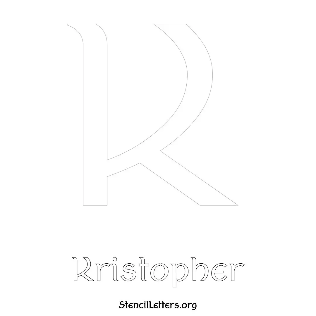 Kristopher Free Printable Name Stencils with 6 Unique Typography Styles and Lettering Bridges