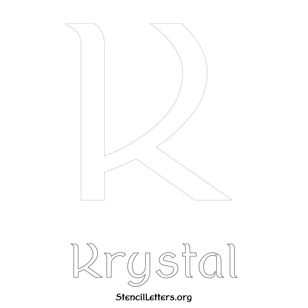 Krystal Free Printable Name Stencils with 6 Unique Typography Styles and Lettering Bridges