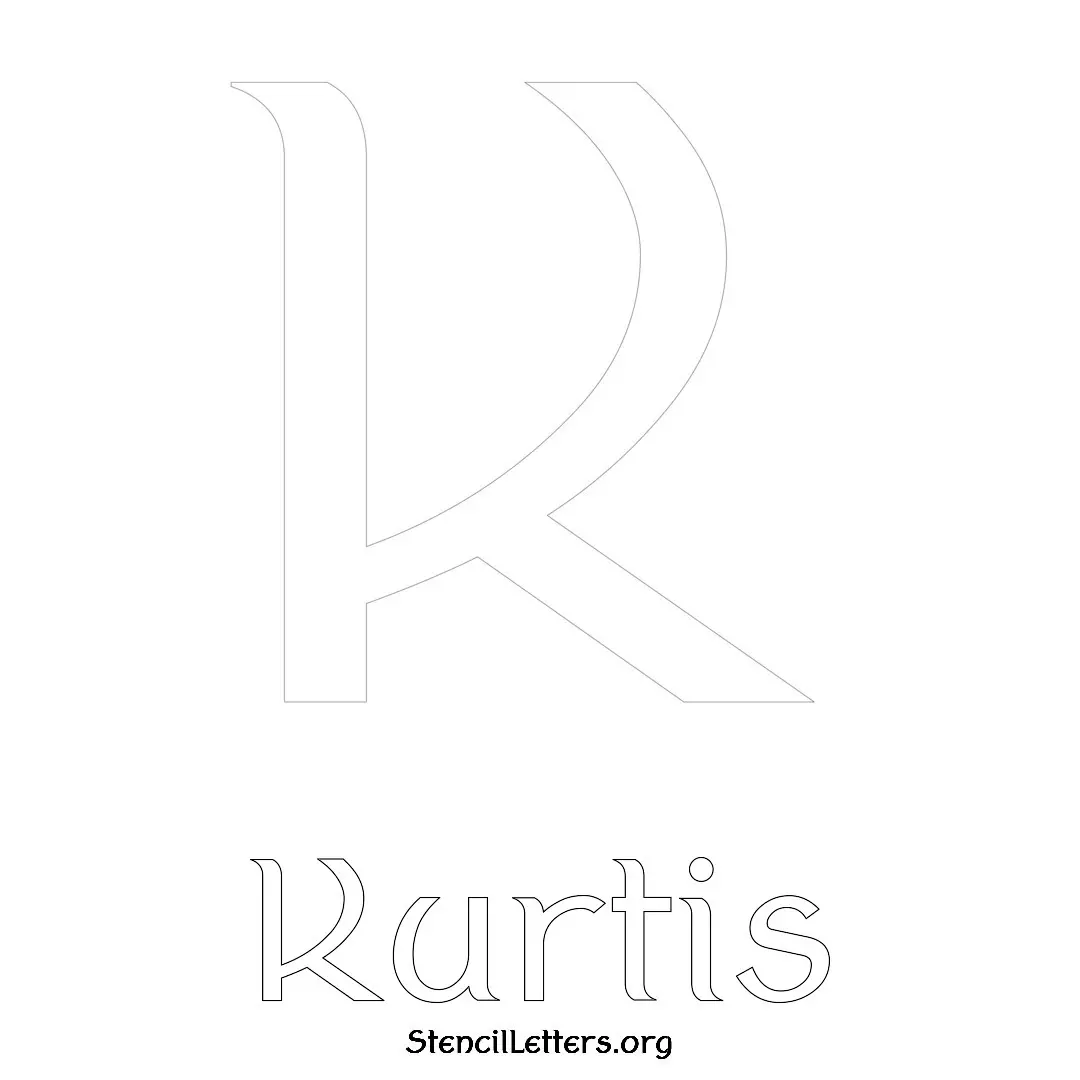 Kurtis Free Printable Name Stencils with 6 Unique Typography Styles and Lettering Bridges