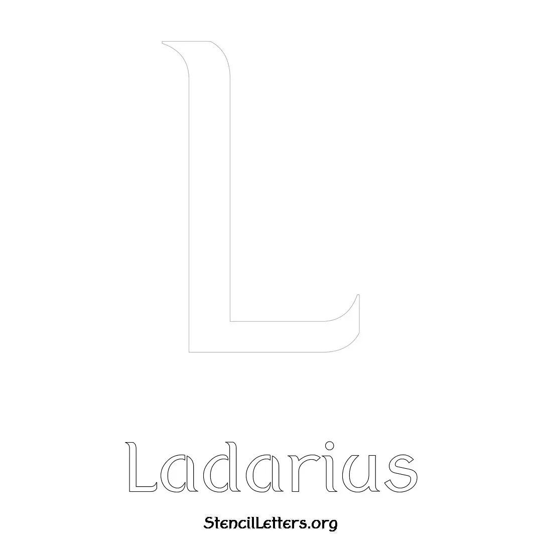 Ladarius Free Printable Name Stencils with 6 Unique Typography Styles and Lettering Bridges